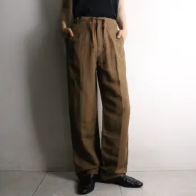 brown linen × rayon easy pants