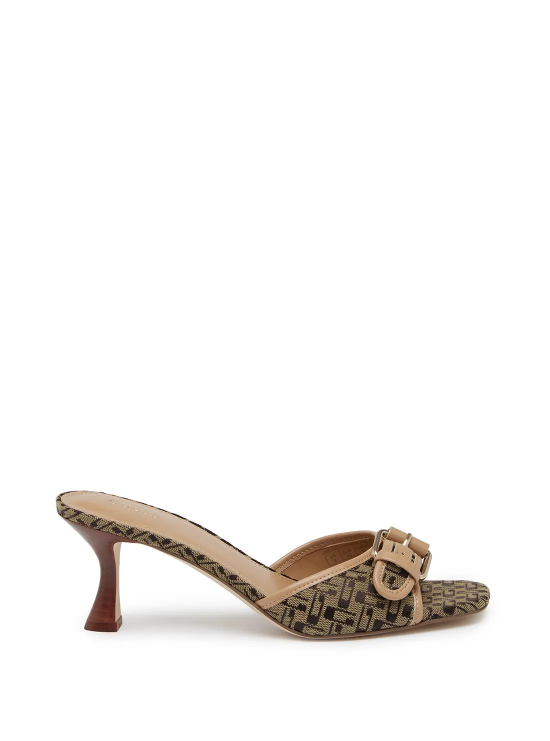 Brown Logo Dista Kitten Heels