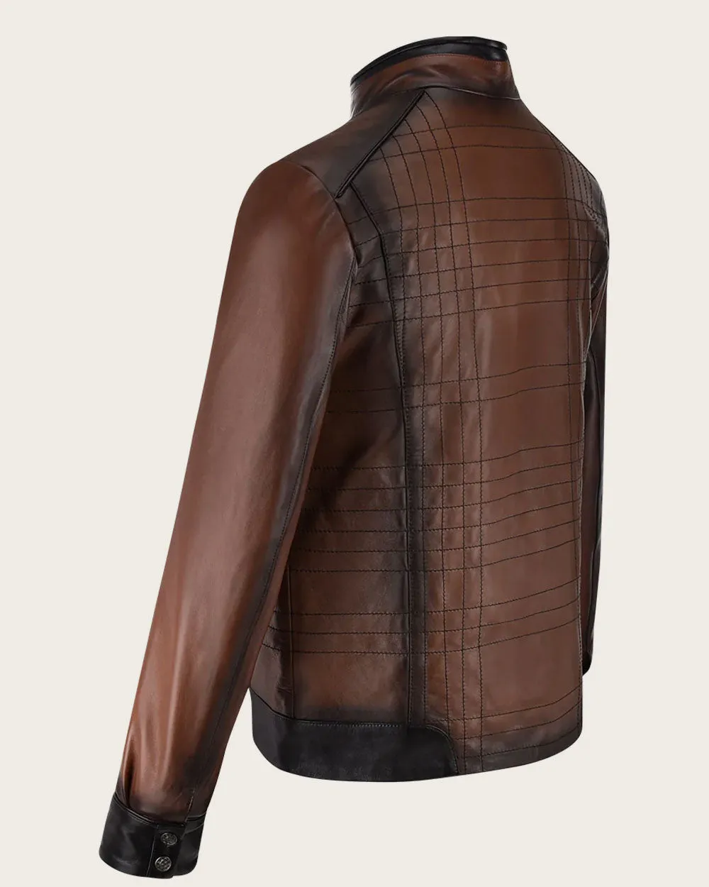 Brown mandarin neck jacket