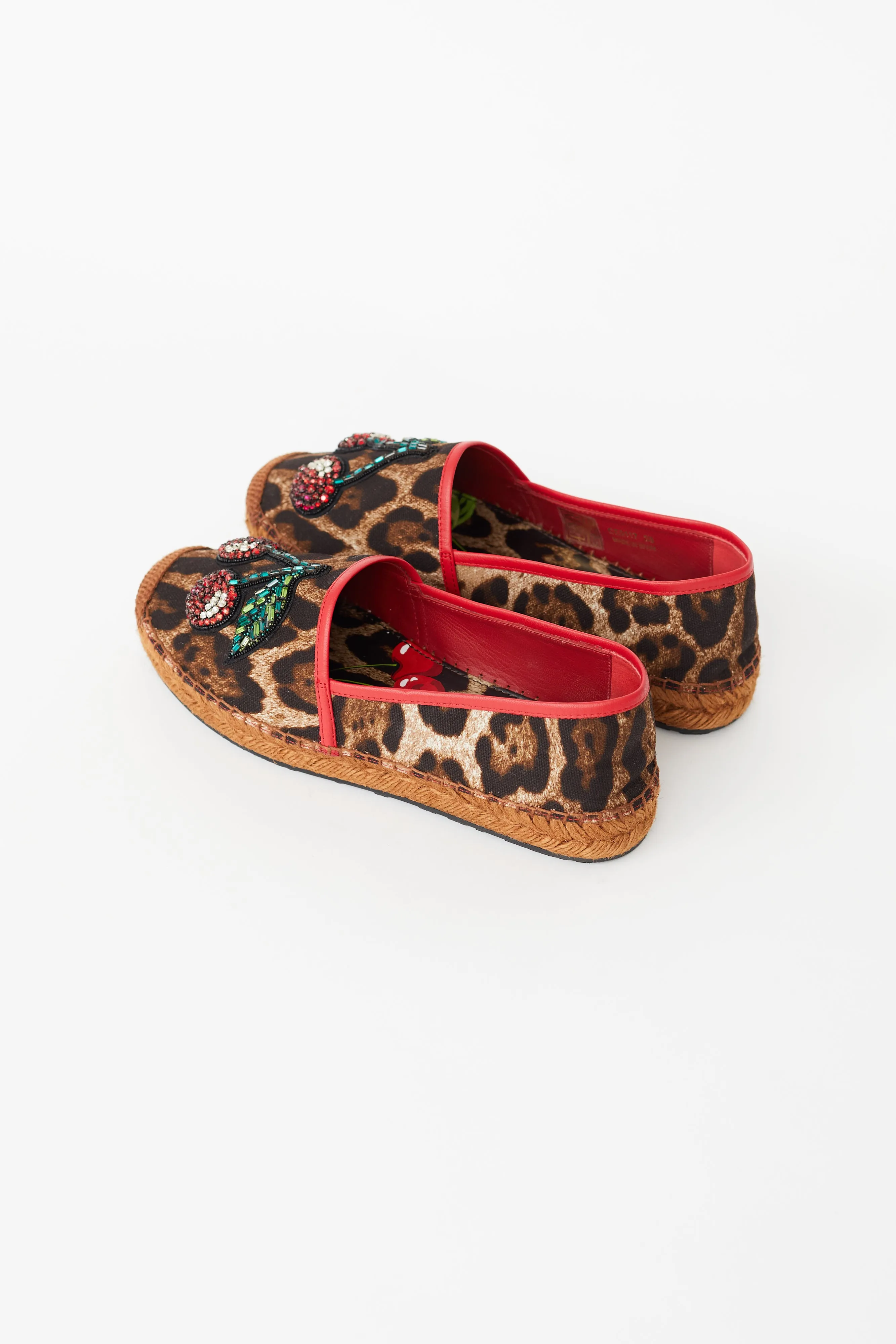 Brown Print & Cherry Sequin Espadrille