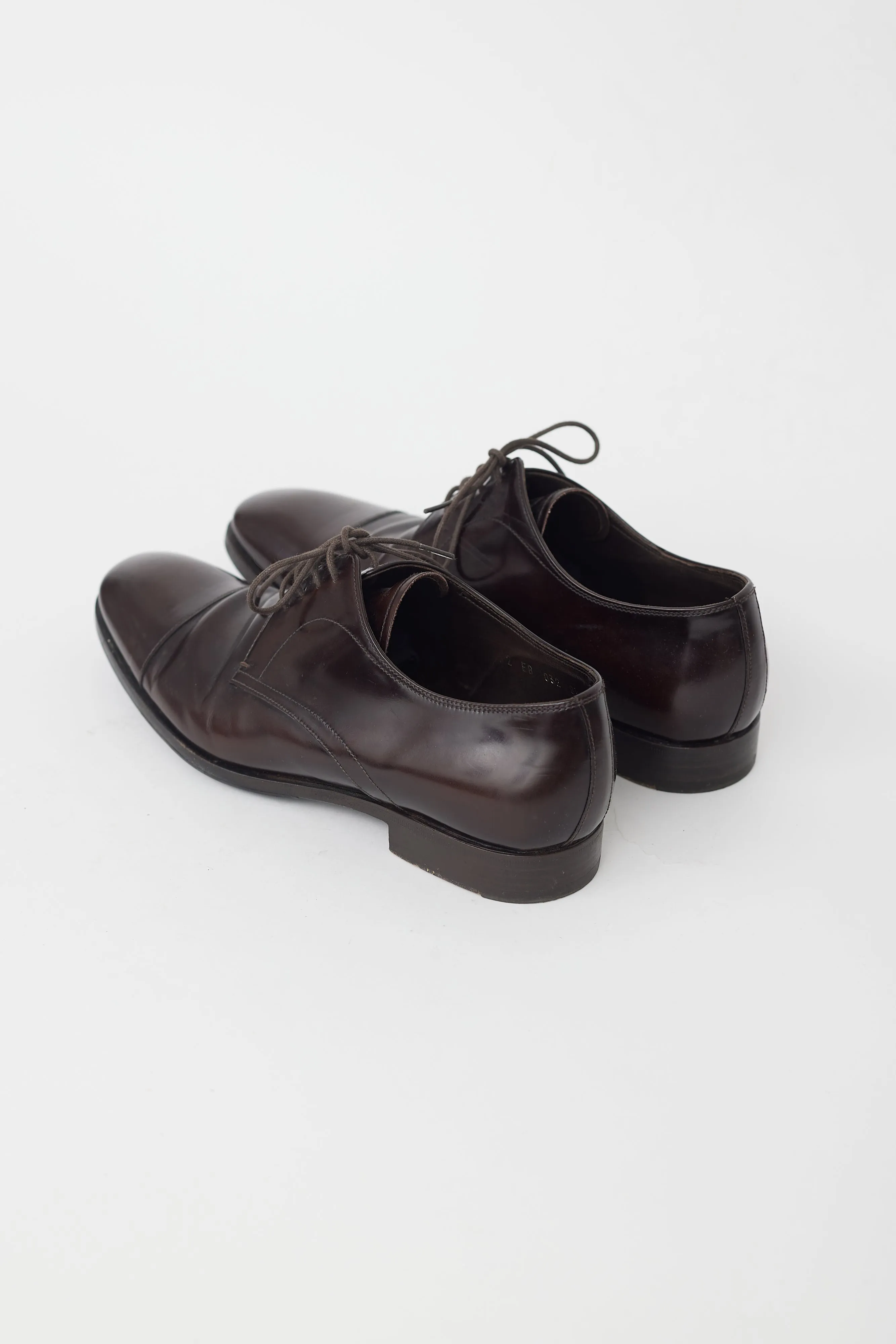 Brown Shiny Leather Oxford