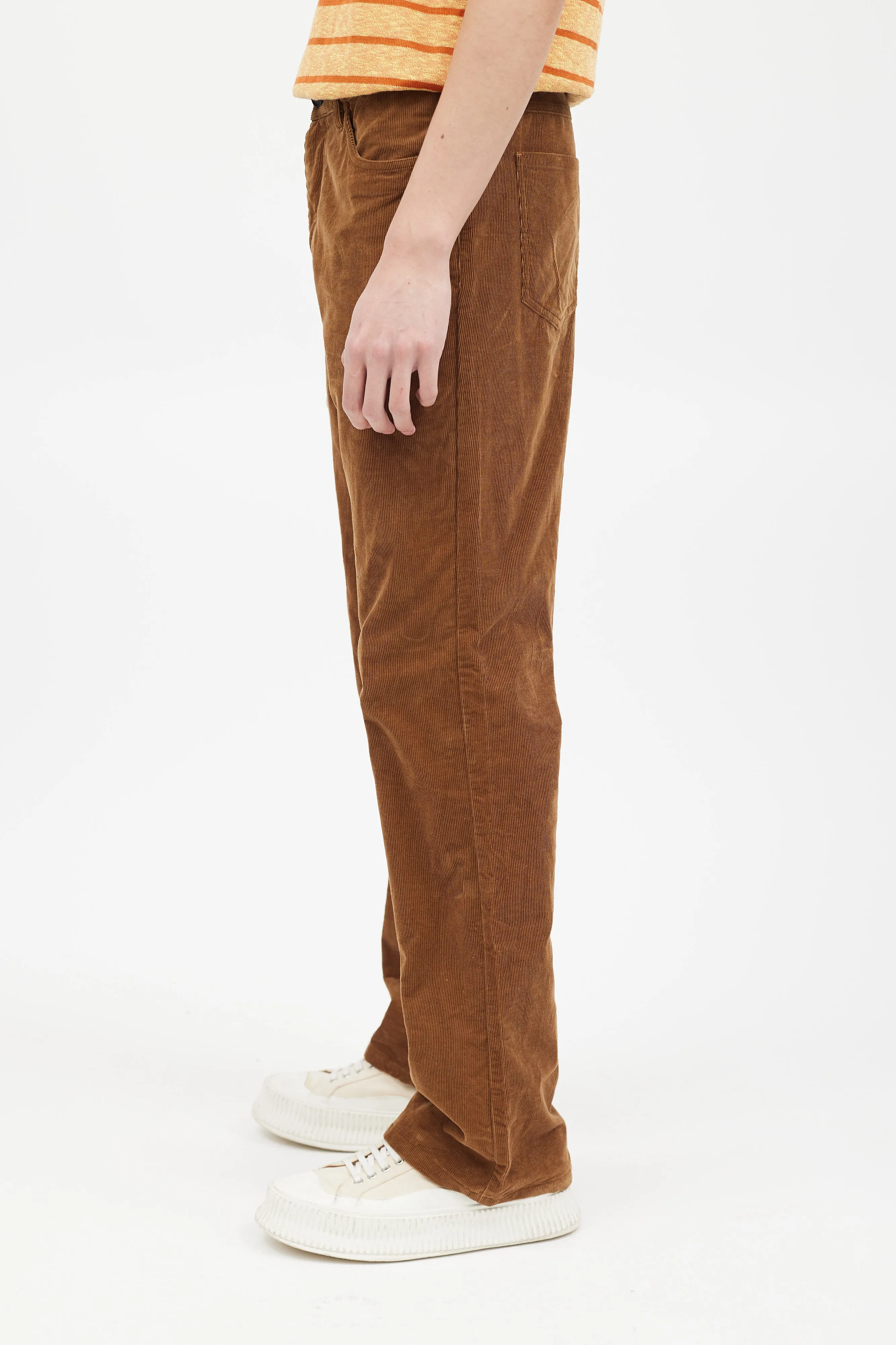 Brown Straight Leg Corduroy Trouser