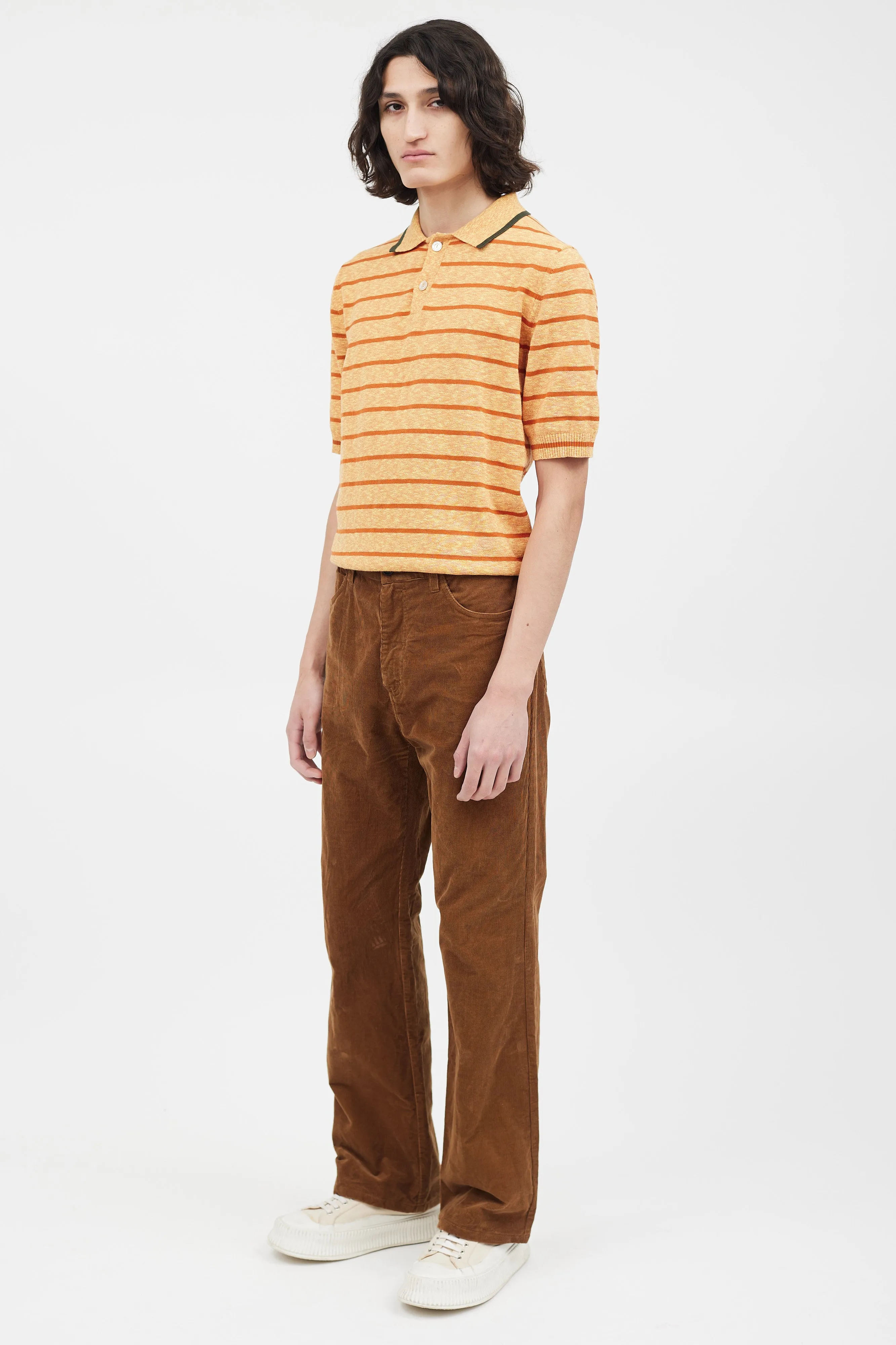 Brown Straight Leg Corduroy Trouser