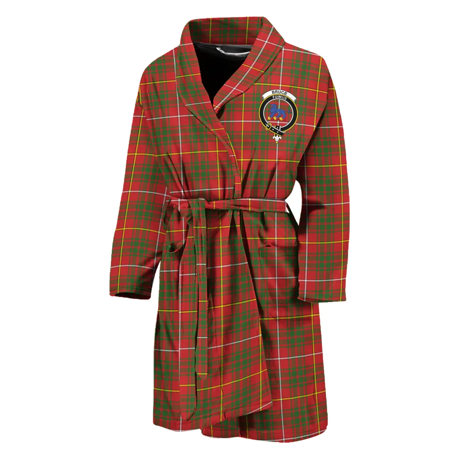 Bruce Modern Tartan Bathrobe with Family Crest