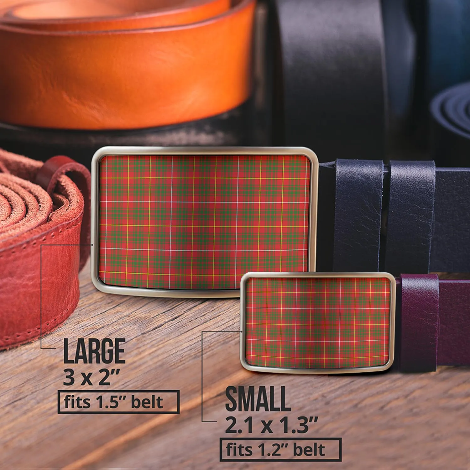 Bruce Modern Tartan Belt Buckles