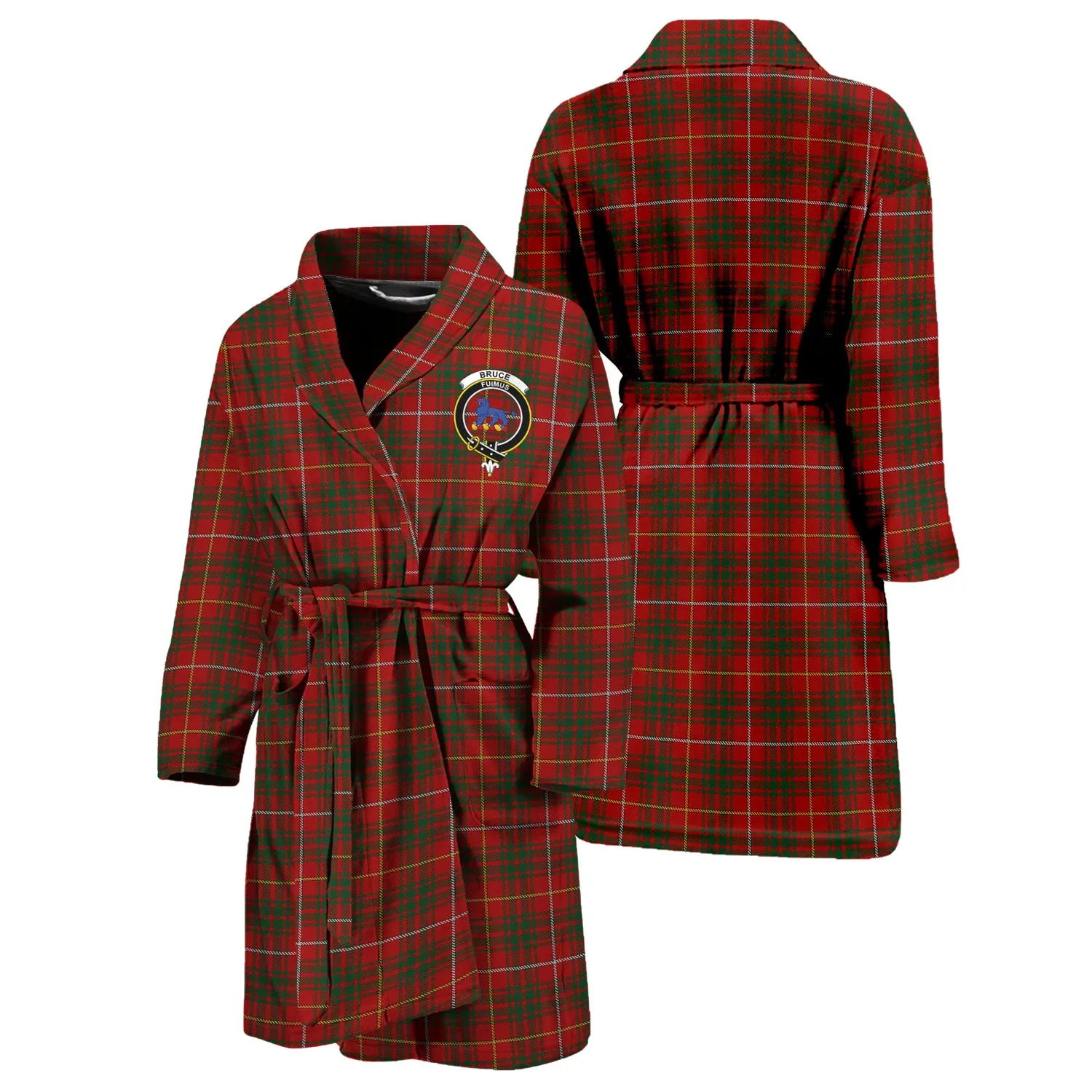 Bruce Tartan Bathrobe with Family Crest