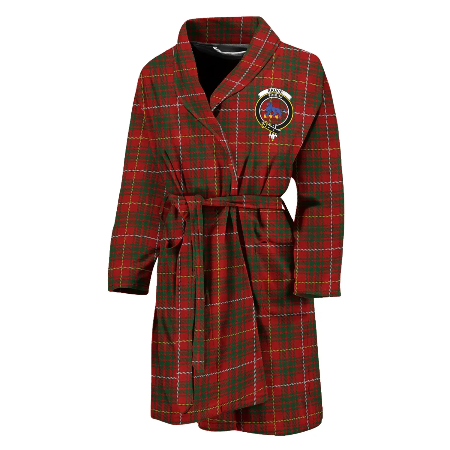 Bruce Tartan Bathrobe with Family Crest