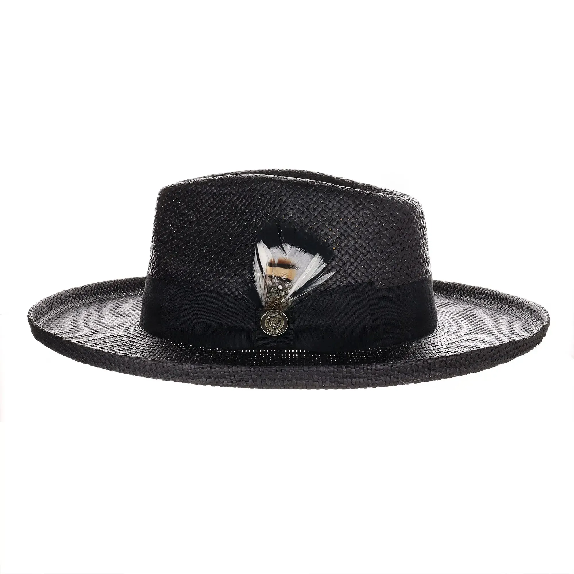 Bruno Capelo Colonial Wide Brim Shantung Straw Fedora