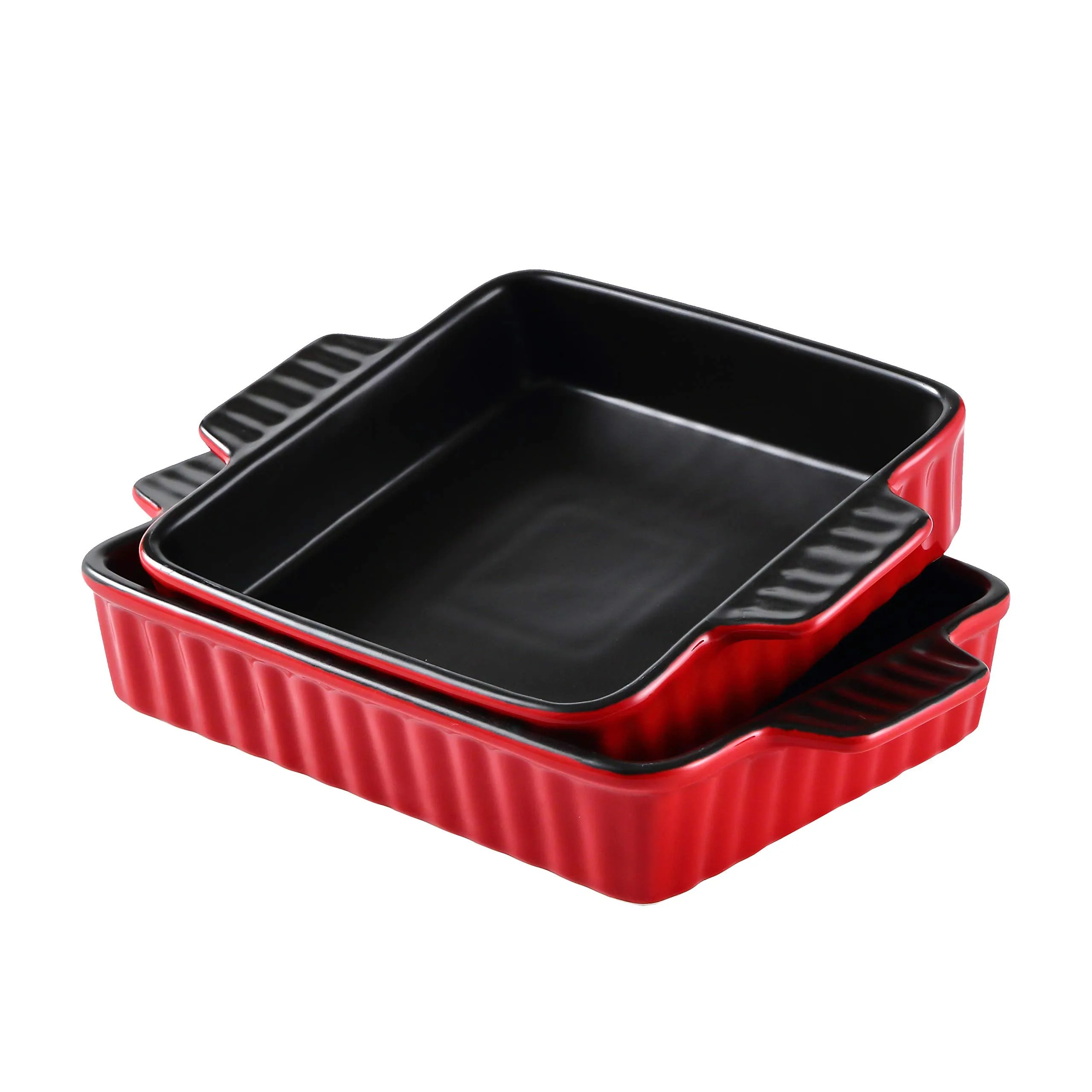 Bruntmor Set Of 2 Rectangular Bakeware Set Ceramic Baking Pan Lasagna Pans for Baking, 9.5