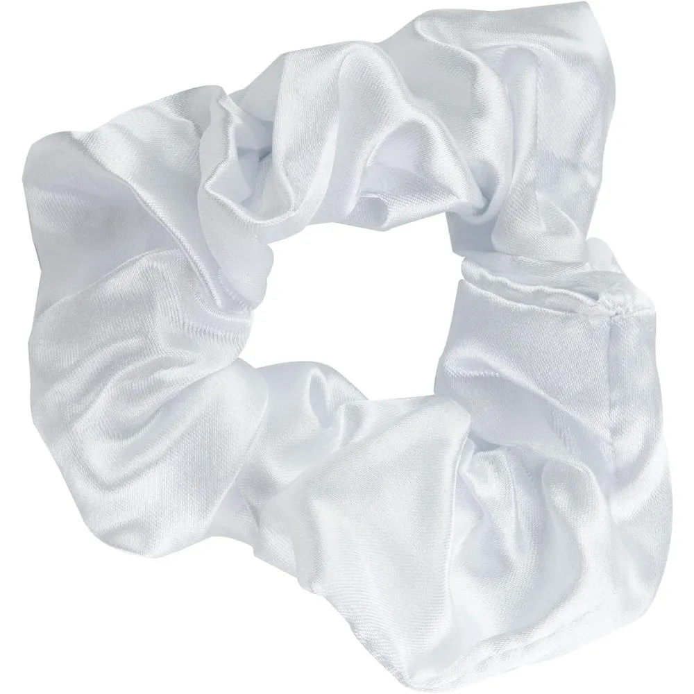 Brushworks Pink & White Satin Scrunchies Pack of 4