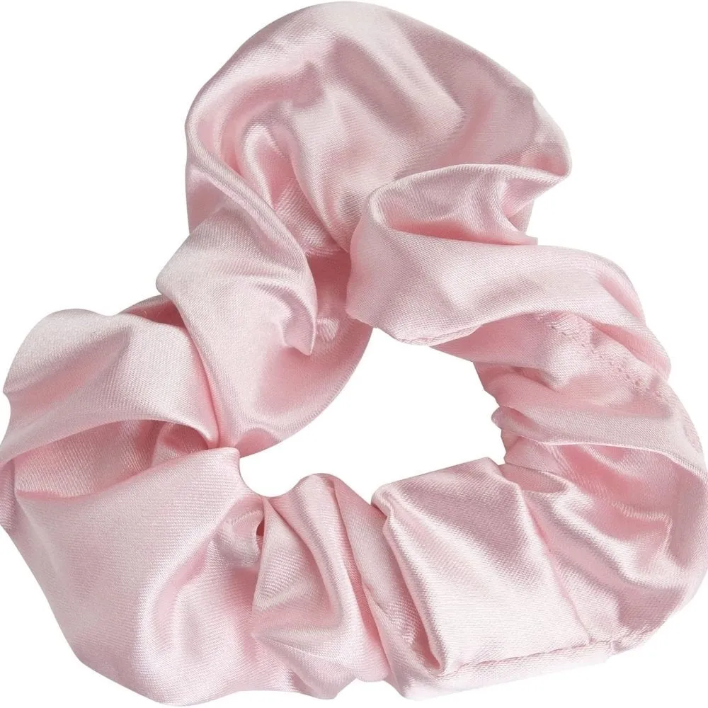 Brushworks Pink & White Satin Scrunchies Pack of 4