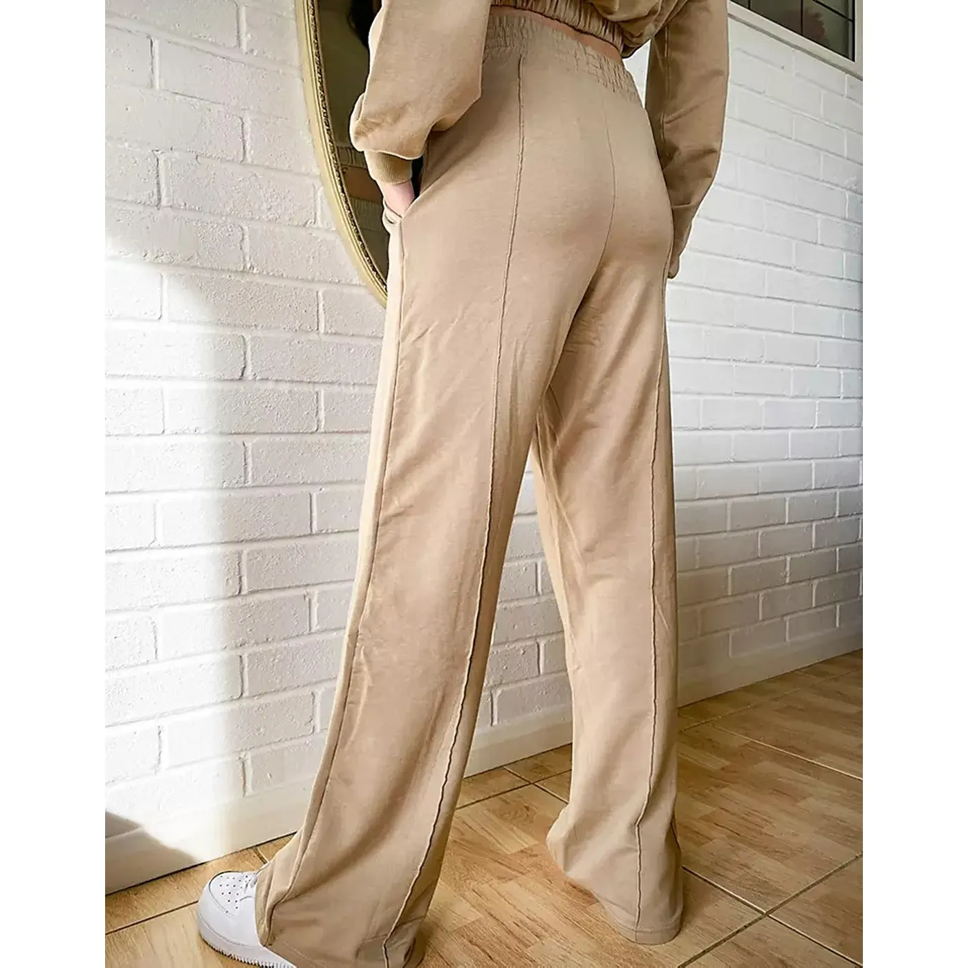 BSK Wide Leg Beige Trousers