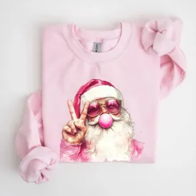 Bubblegum Santa Light Pink Sweatshirt (FINAL SALE)