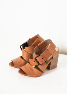 Buckle Strap Heel in Brown