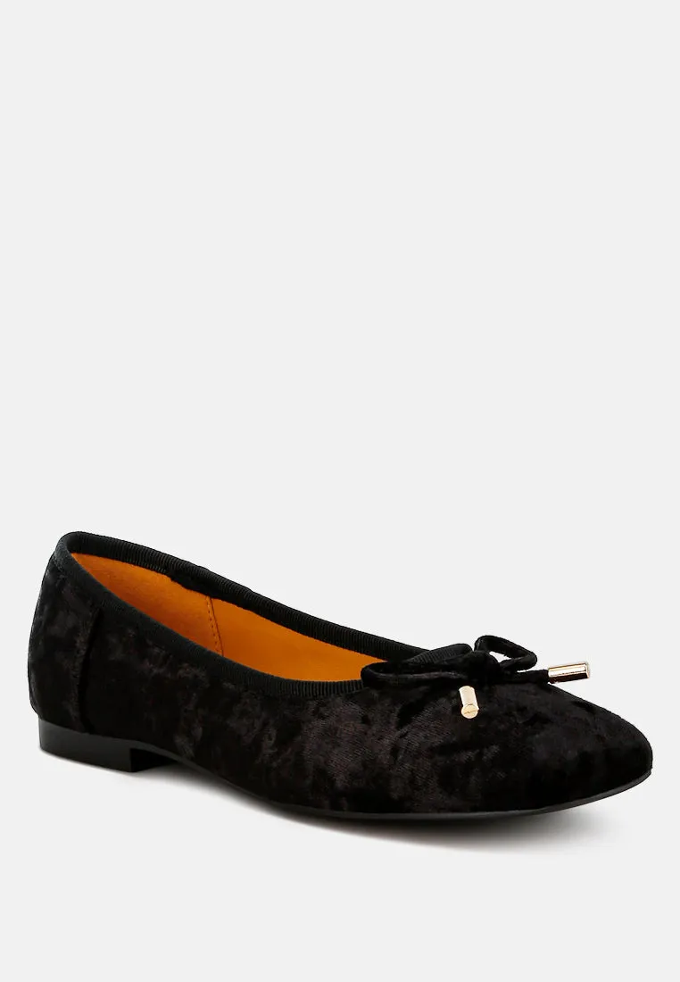 Buckrose Velvet Bow Ballerinas