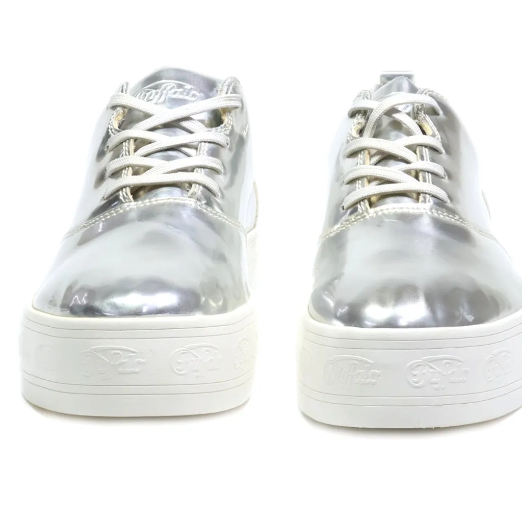 Buffalo Low-Top Sneakers Leather Silver Colour For Women