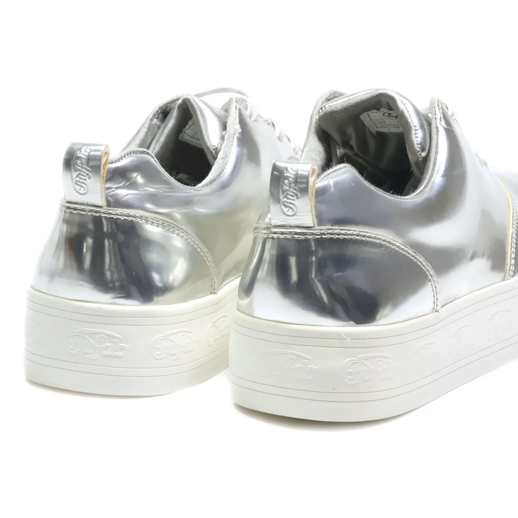 Buffalo Low-Top Sneakers Leather Silver Colour For Women