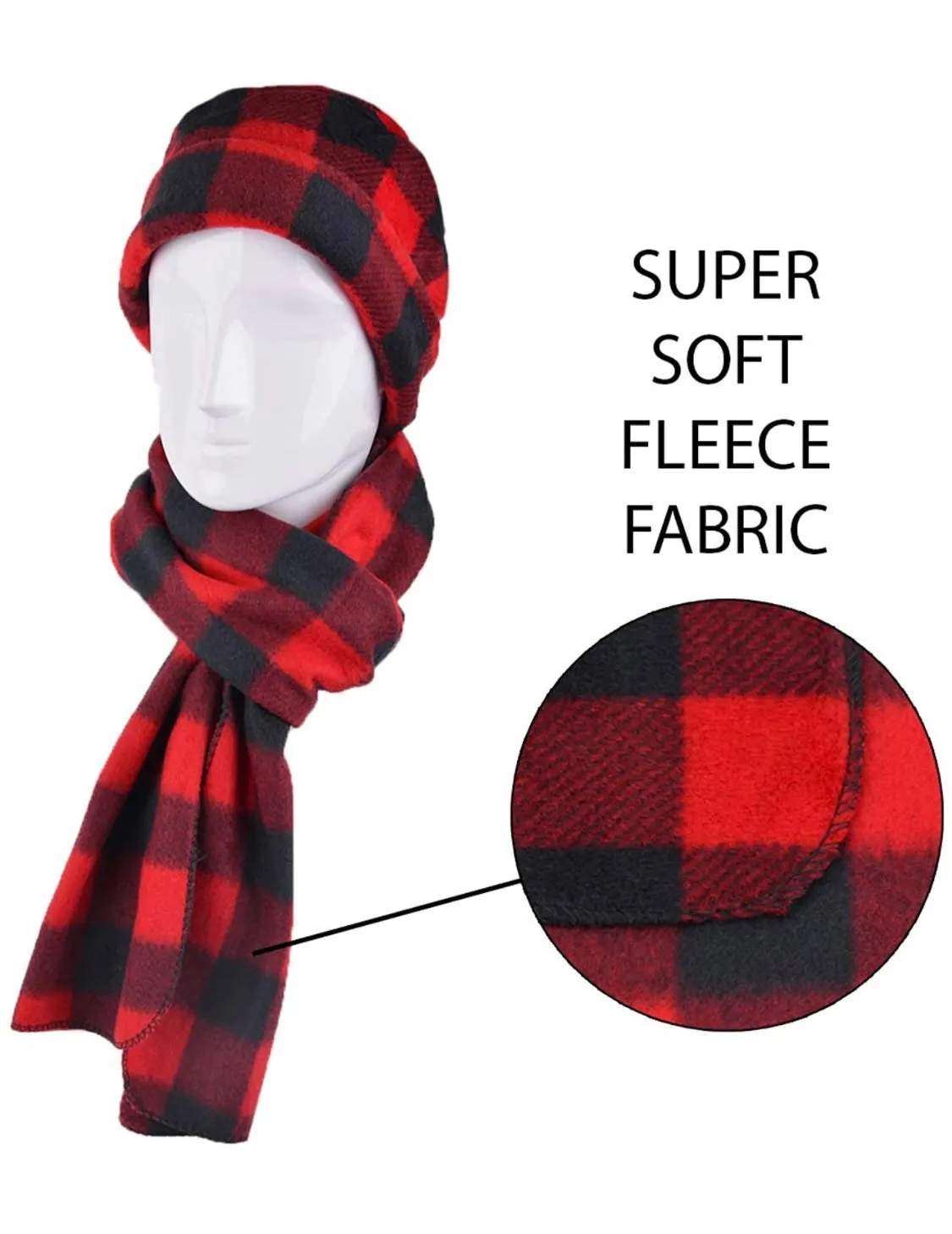 Buffalo Plaid Fleece Winter Set