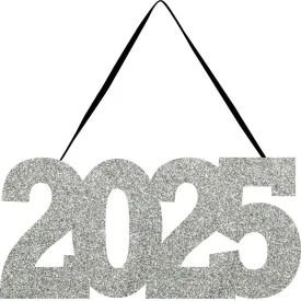 Bulk "2025" Glitter Hanging Sign (Case of 12)