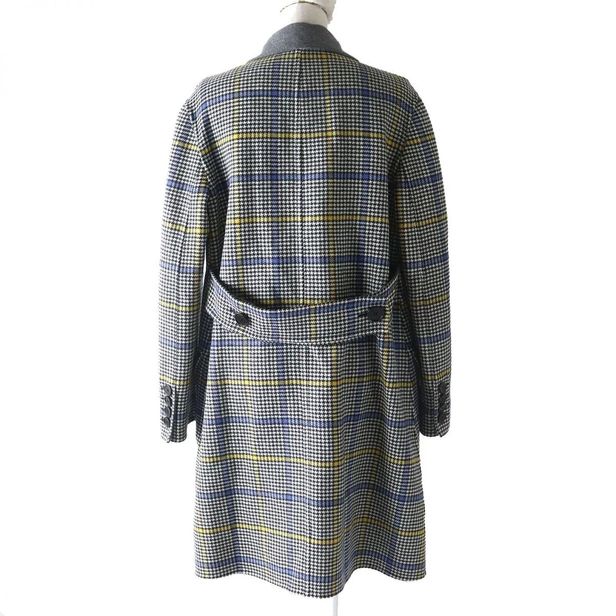 Burberry Check Houndstooth Cashmere Blend Coat