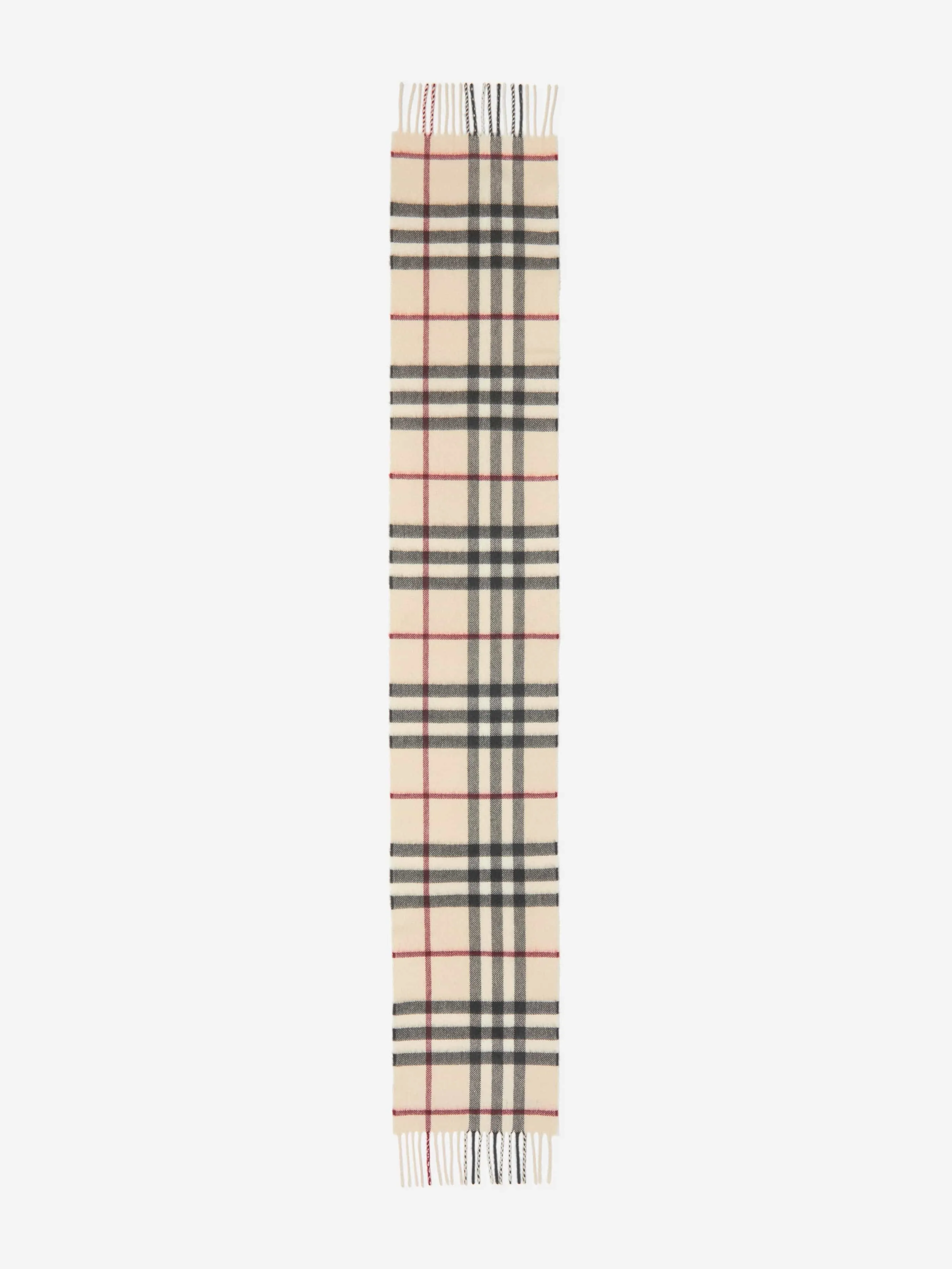 Burberry Kids Heritage Check Cashmere Scarf in Beige