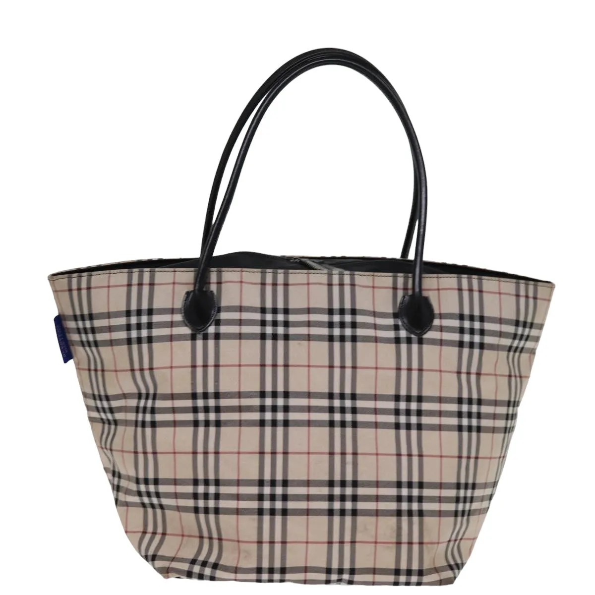 BURBERRY Nova Check Blue Label Tote Bag Nylon Beige  am6318