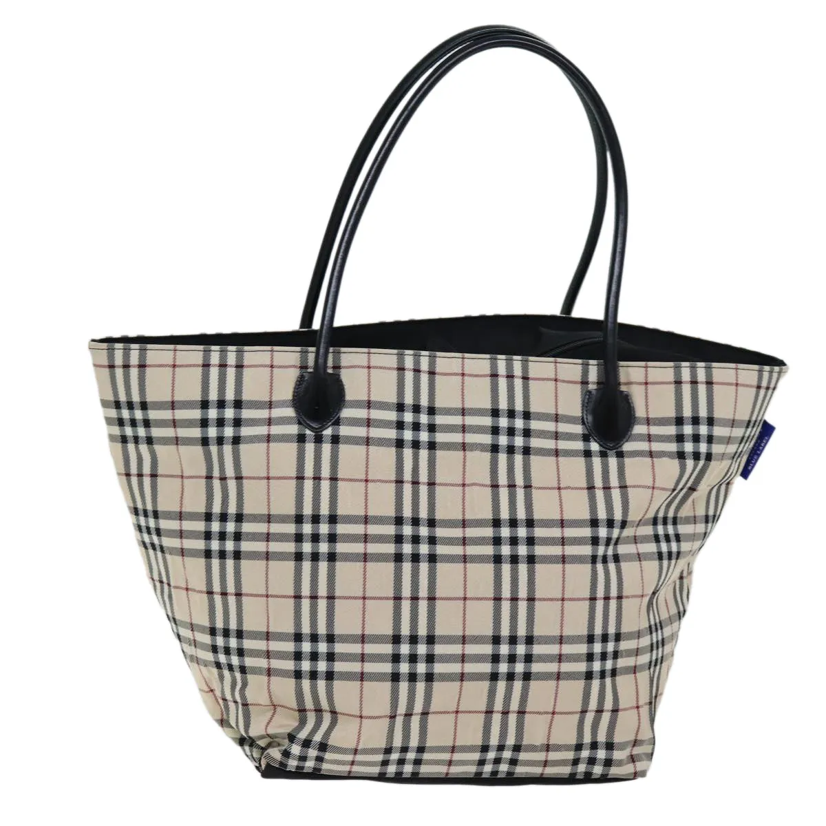 BURBERRY Nova Check Blue Label Tote Bag Nylon Beige  hk1322