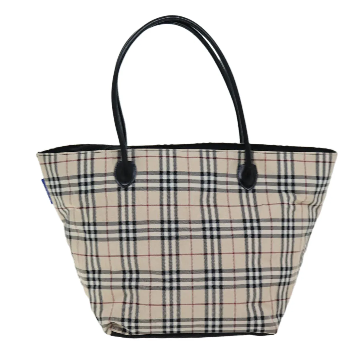 BURBERRY Nova Check Blue Label Tote Bag Nylon Beige  hk1322