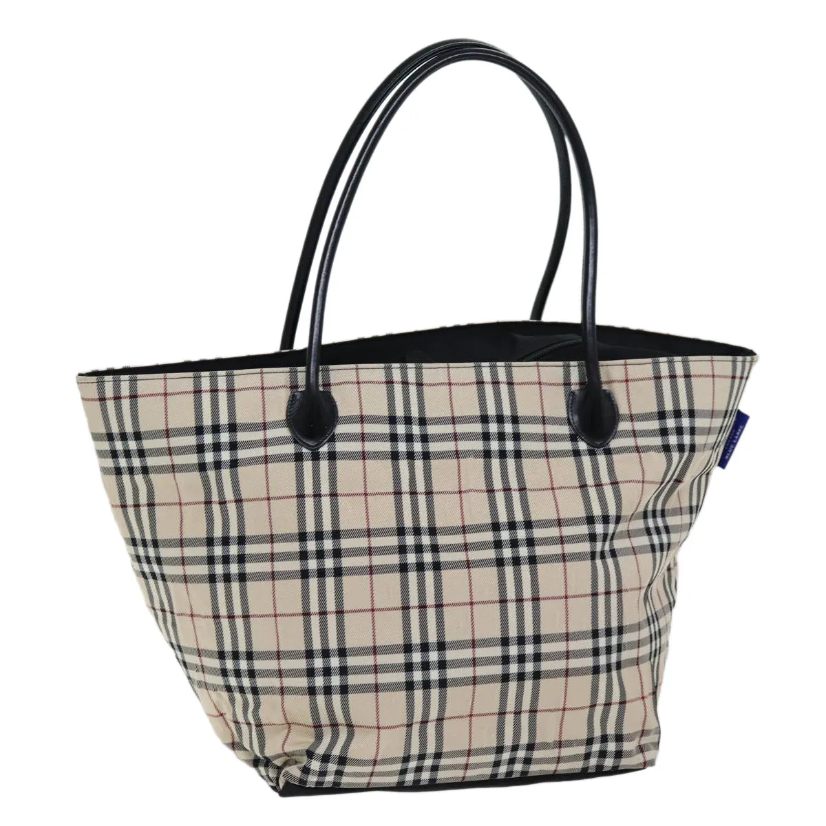 BURBERRY Nova Check Blue Label Tote Bag Nylon Beige  hk1322