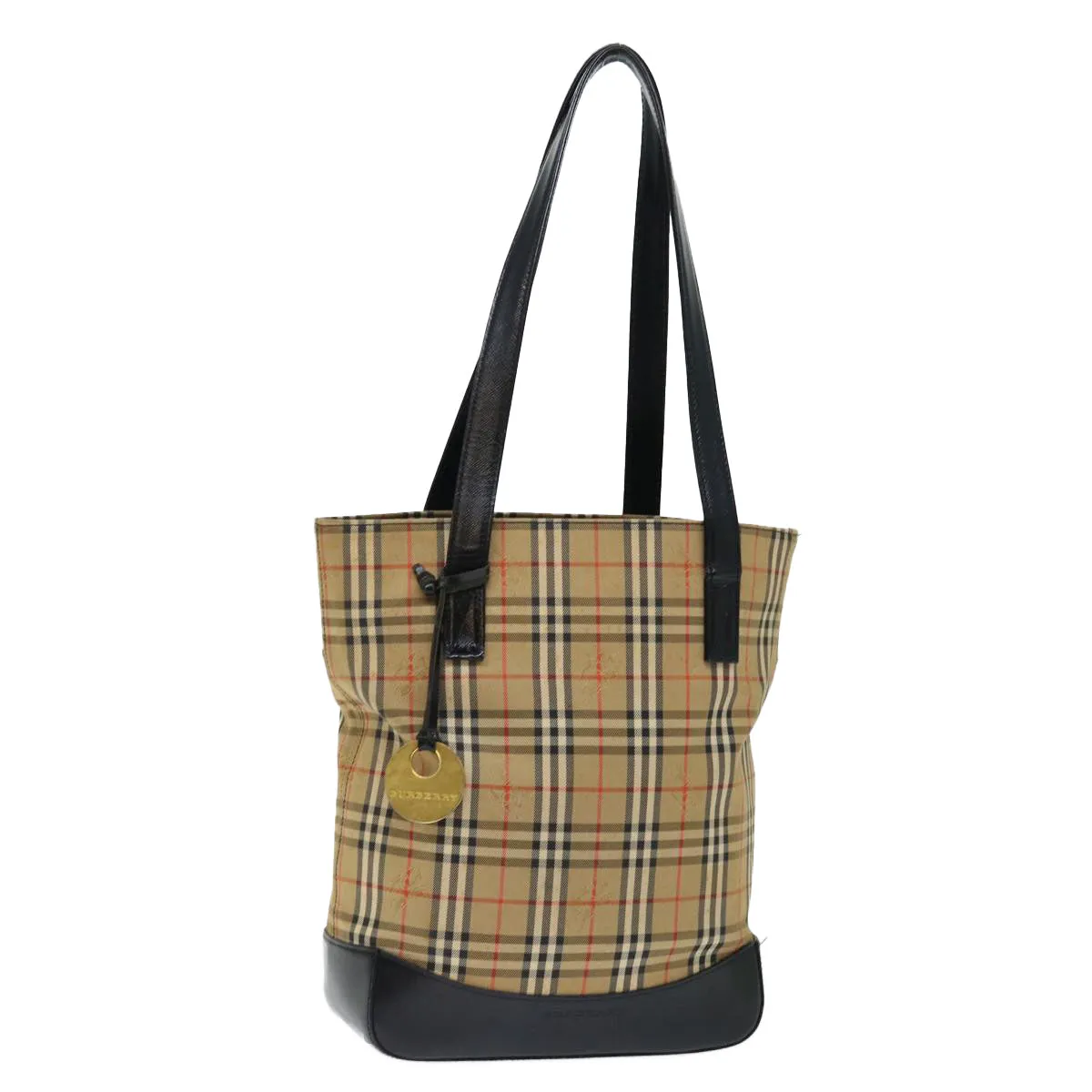 BURBERRY Nova Check Shoulder Bag Canvas Beige Black  ac2917