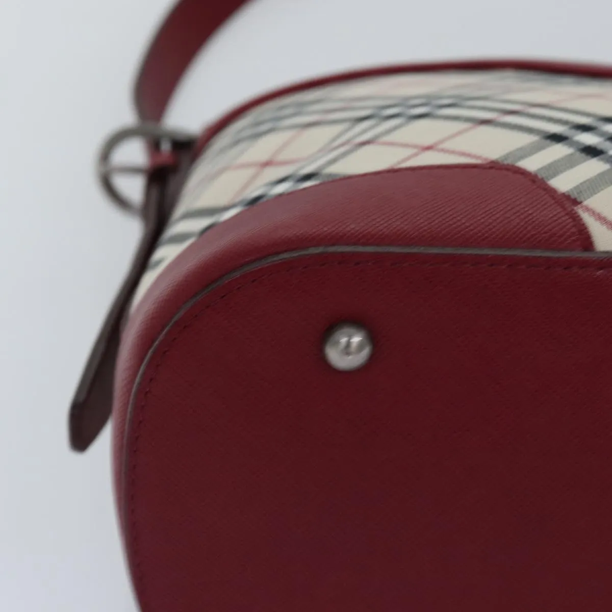 BURBERRY Nova Check Shoulder Bag Canvas Red  76480