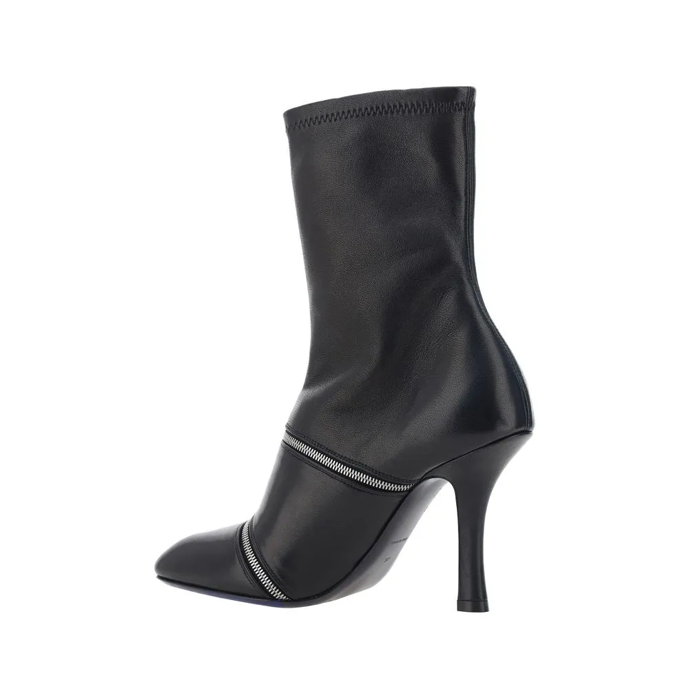 Burberry Peep Heeled Ankle Boots