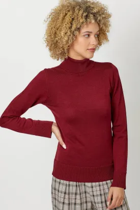 Burgundy Cashmere Turtleneck Sweater