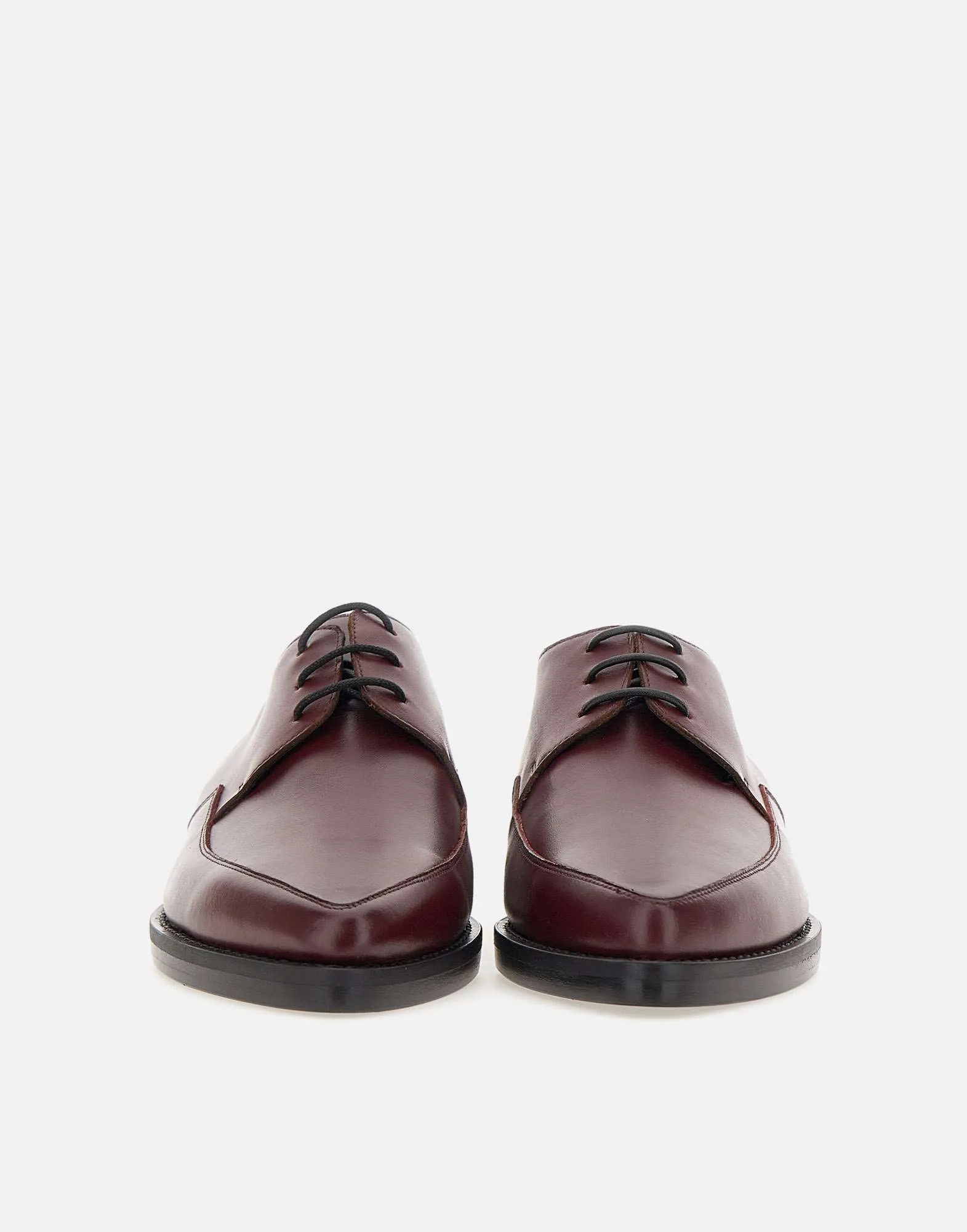 Burgundy Leather Oxford Shoes for Women