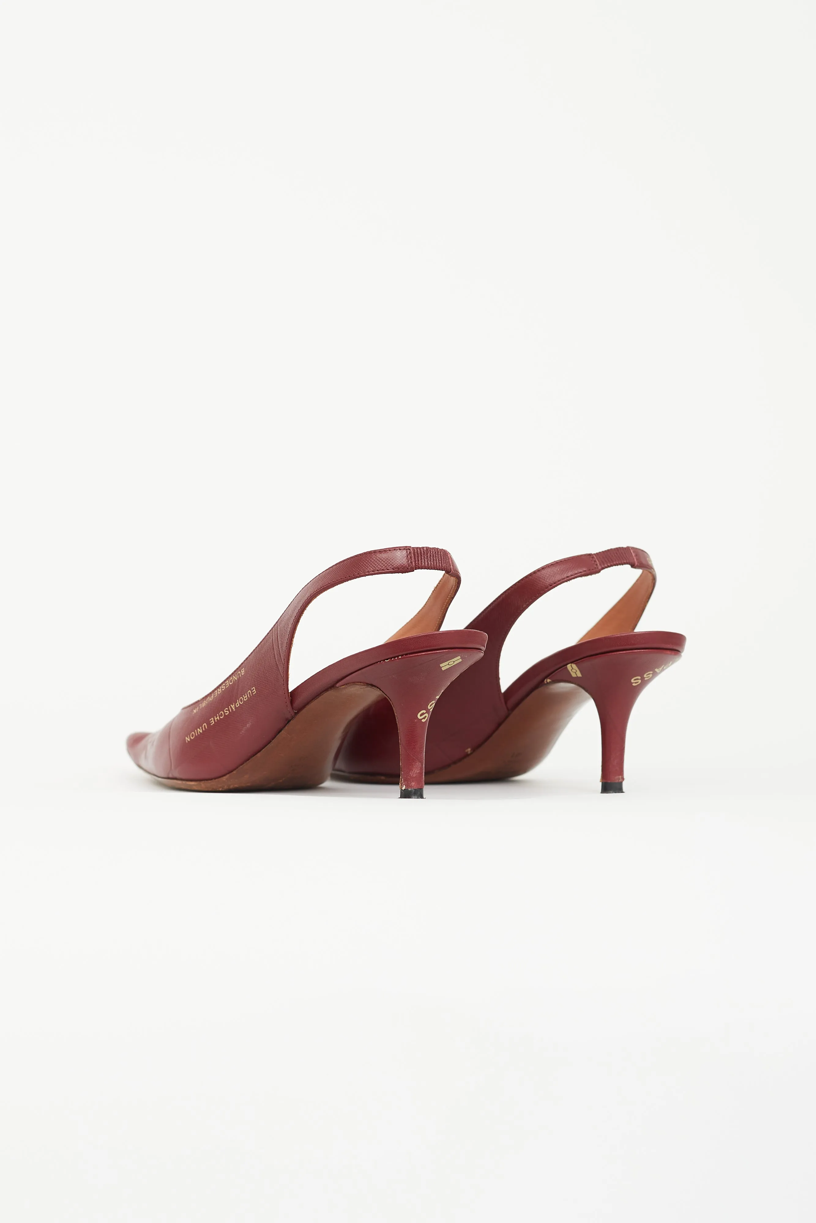 Burgundy Leather Passport Slingback Pump