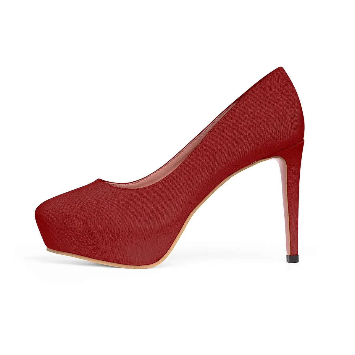 Burgundy Red High Heels, Solid Color Best Classic Women's Platform Heels (US Size: 5-11)