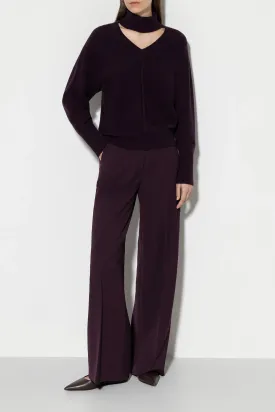 Burgundy Wide Leg Pants