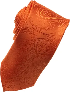 Burnt Orange Paisley Tone on Tone Necktie