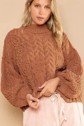 Burnt Topaz Cable Knit Sweater