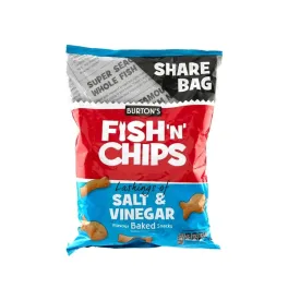 Burton's Fish 'n' Chips Salt & Vinegar Sharing Bag 250g