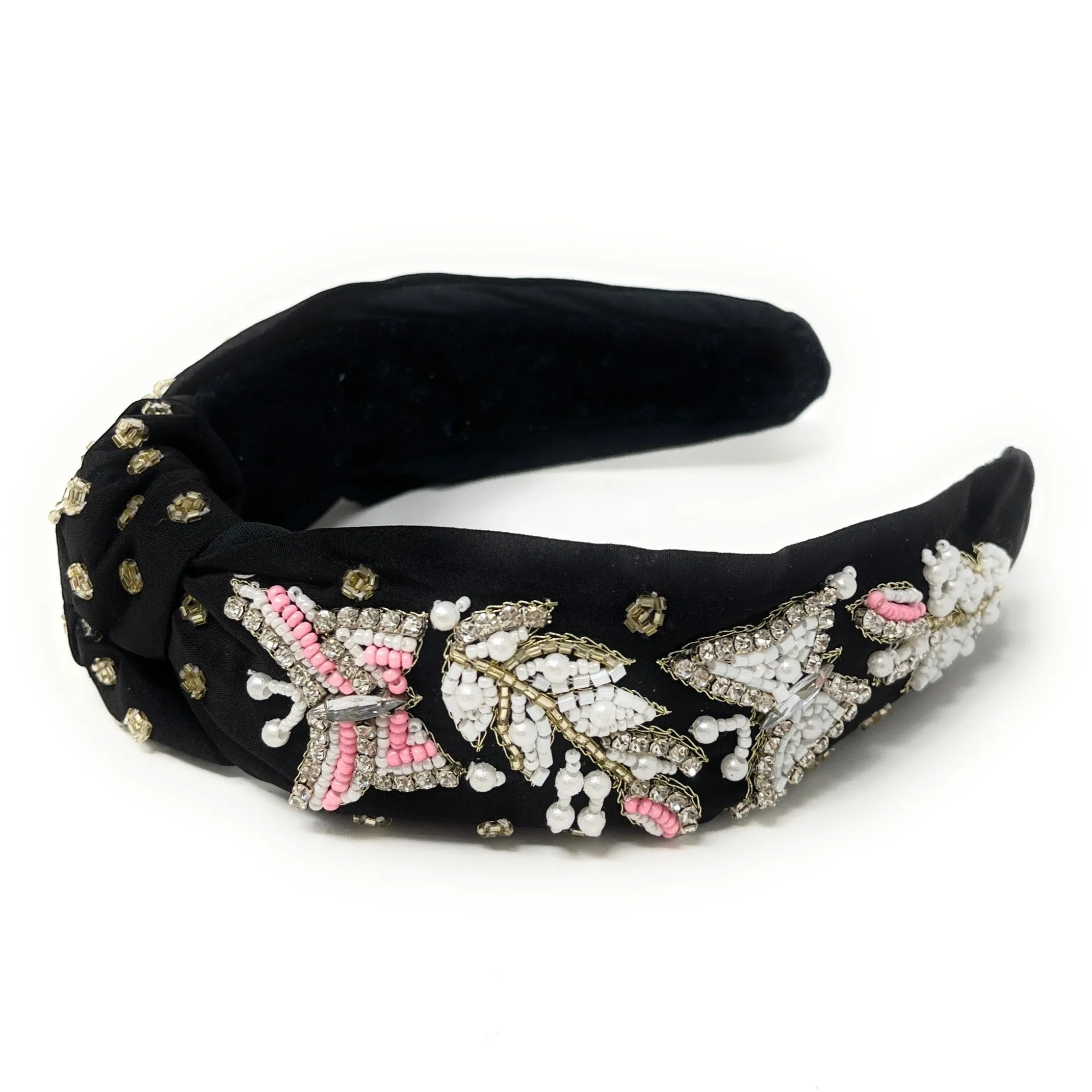 Butterfly Hand Beaded Knot Headband