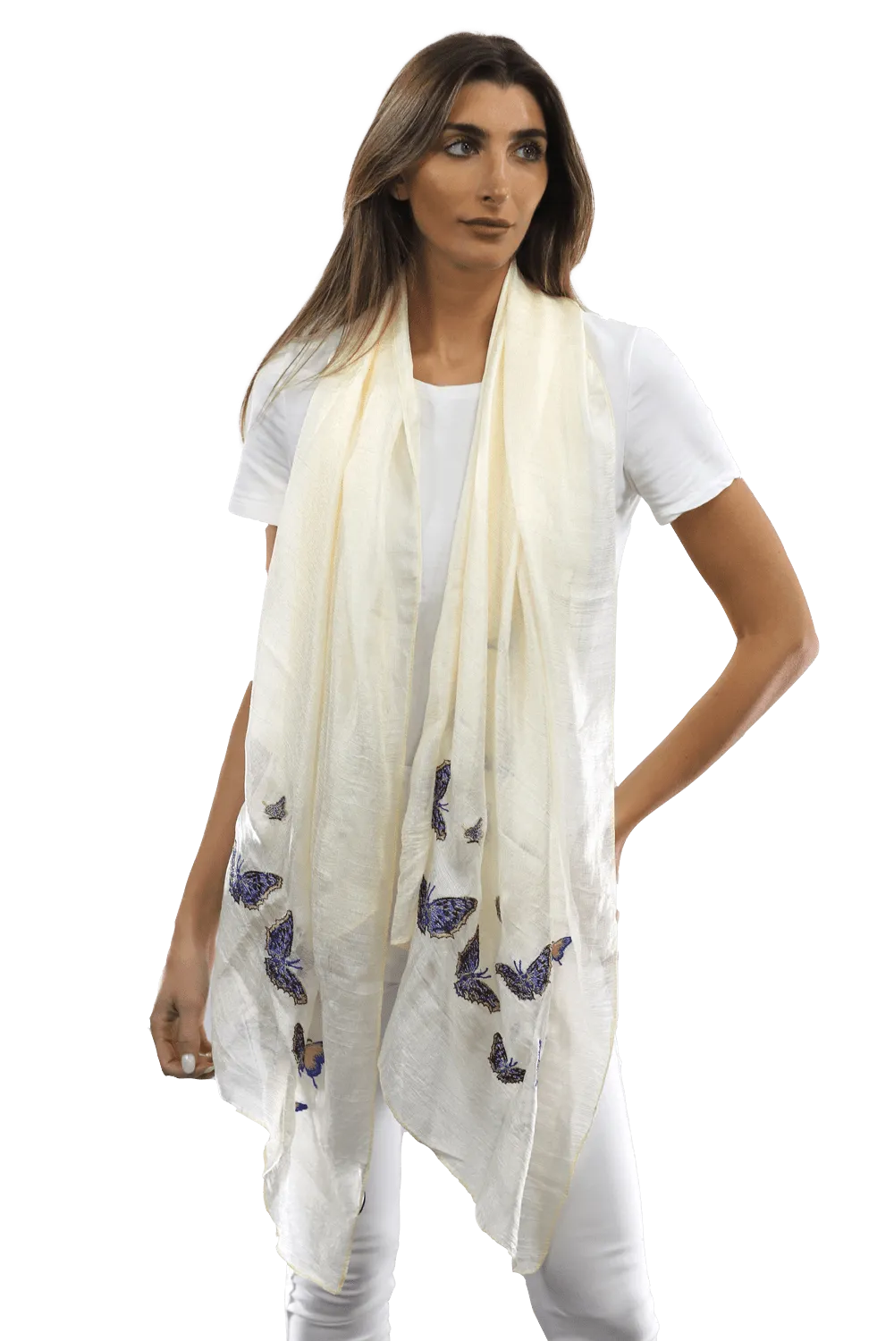 Butterfly scarves- White