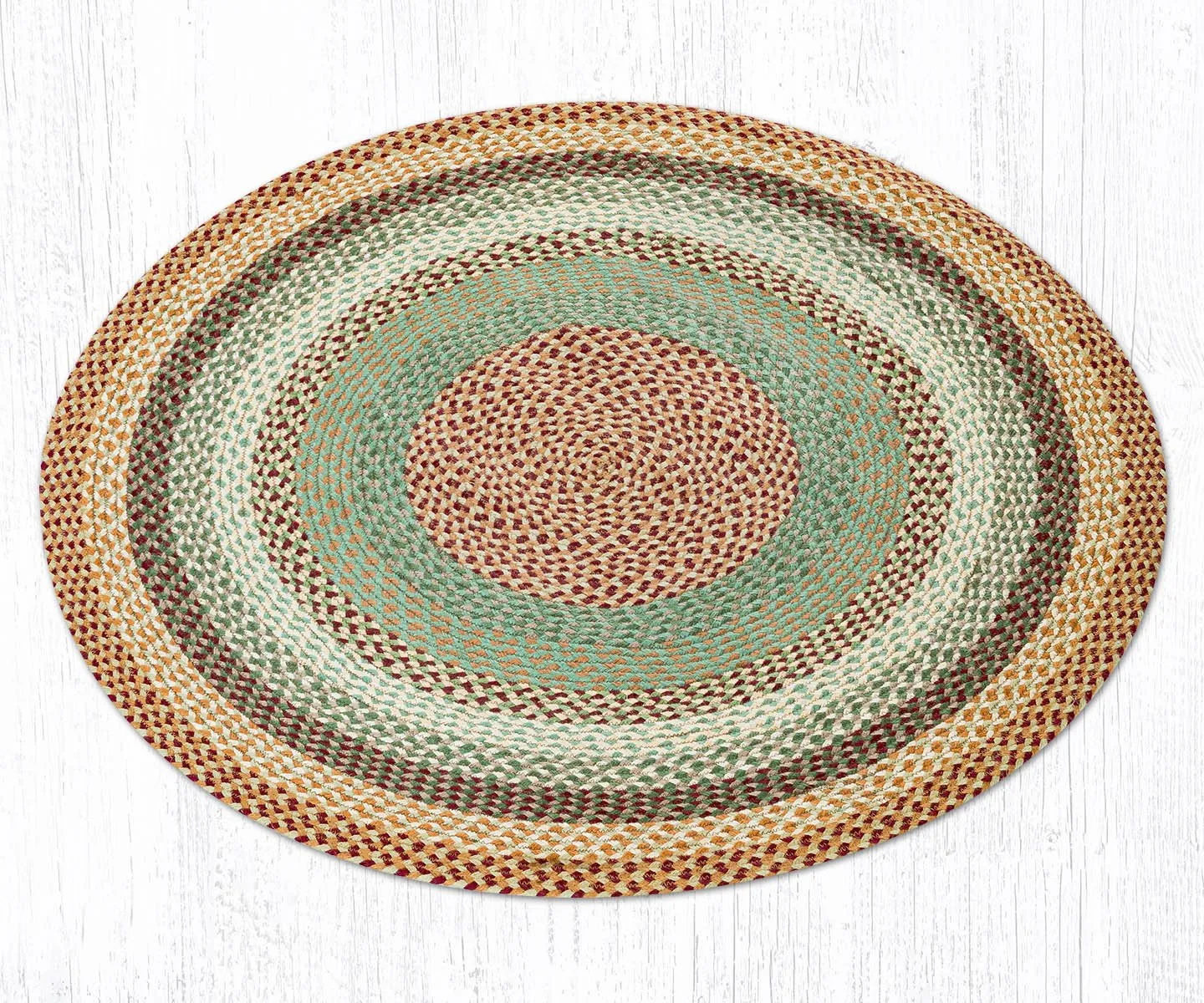 Buttermilk/Cranberry Braided Jute Rugs C-413