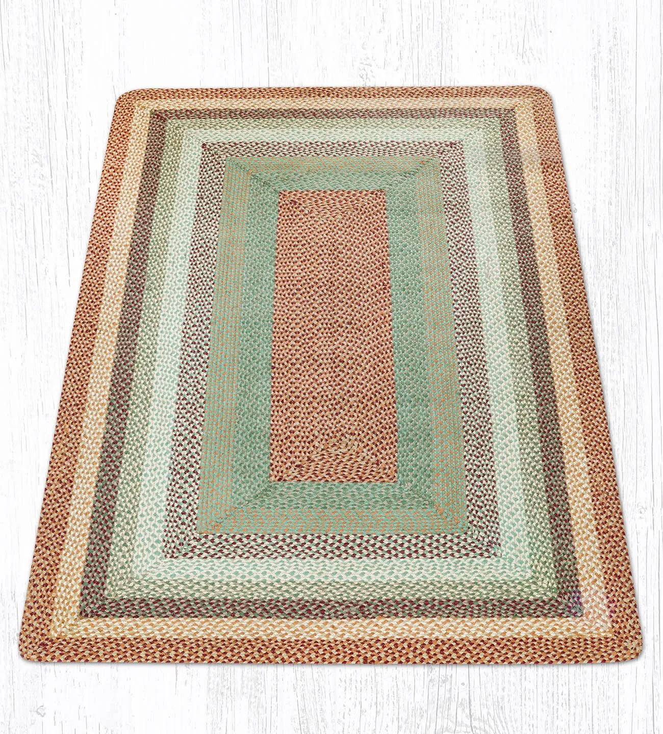 Buttermilk/Cranberry Braided Jute Rugs C-413