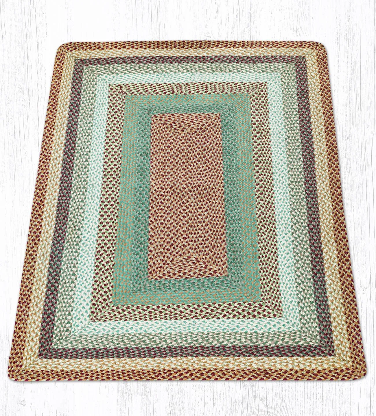 Buttermilk/Cranberry Braided Jute Rugs C-413