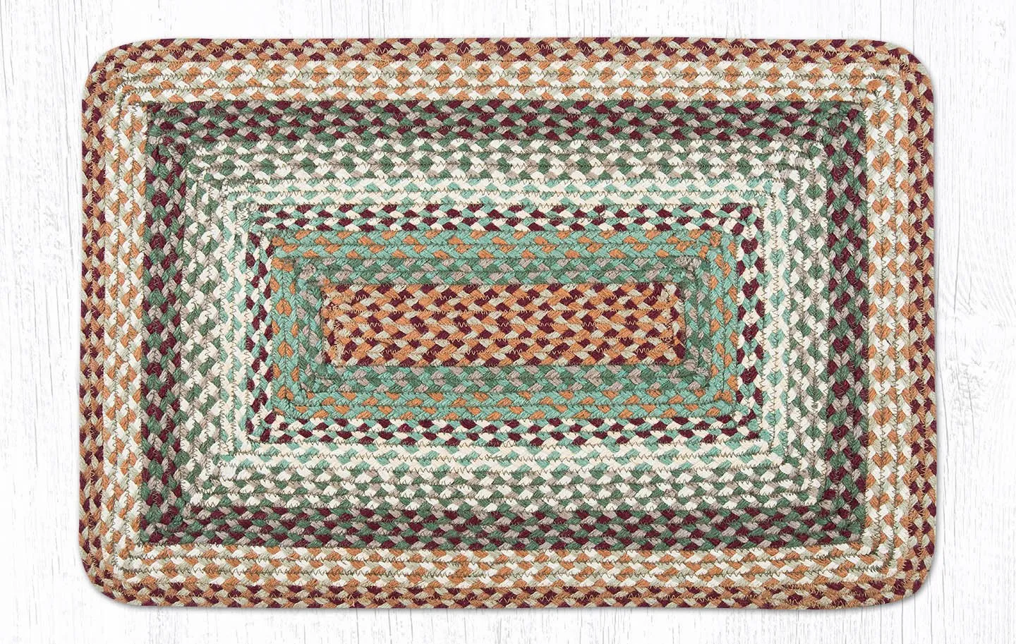 Buttermilk/Cranberry Braided Jute Rugs C-413