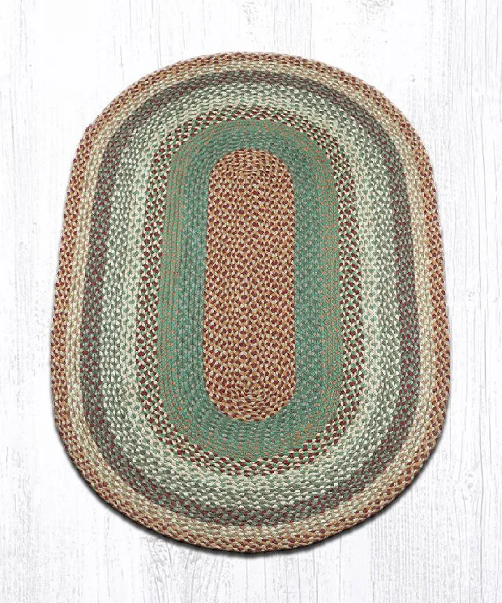 Buttermilk/Cranberry Braided Jute Rugs C-413