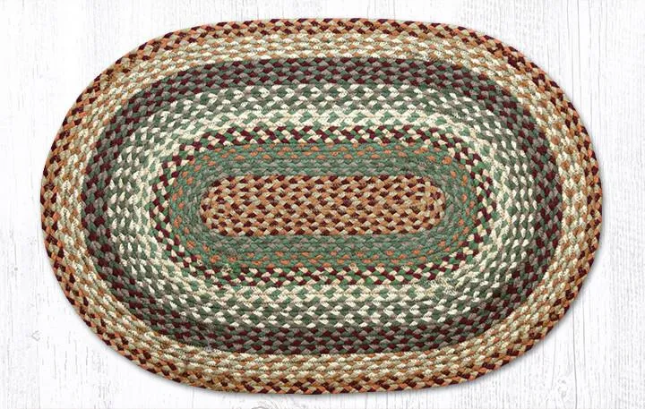 Buttermilk/Cranberry Braided Jute Rugs C-413