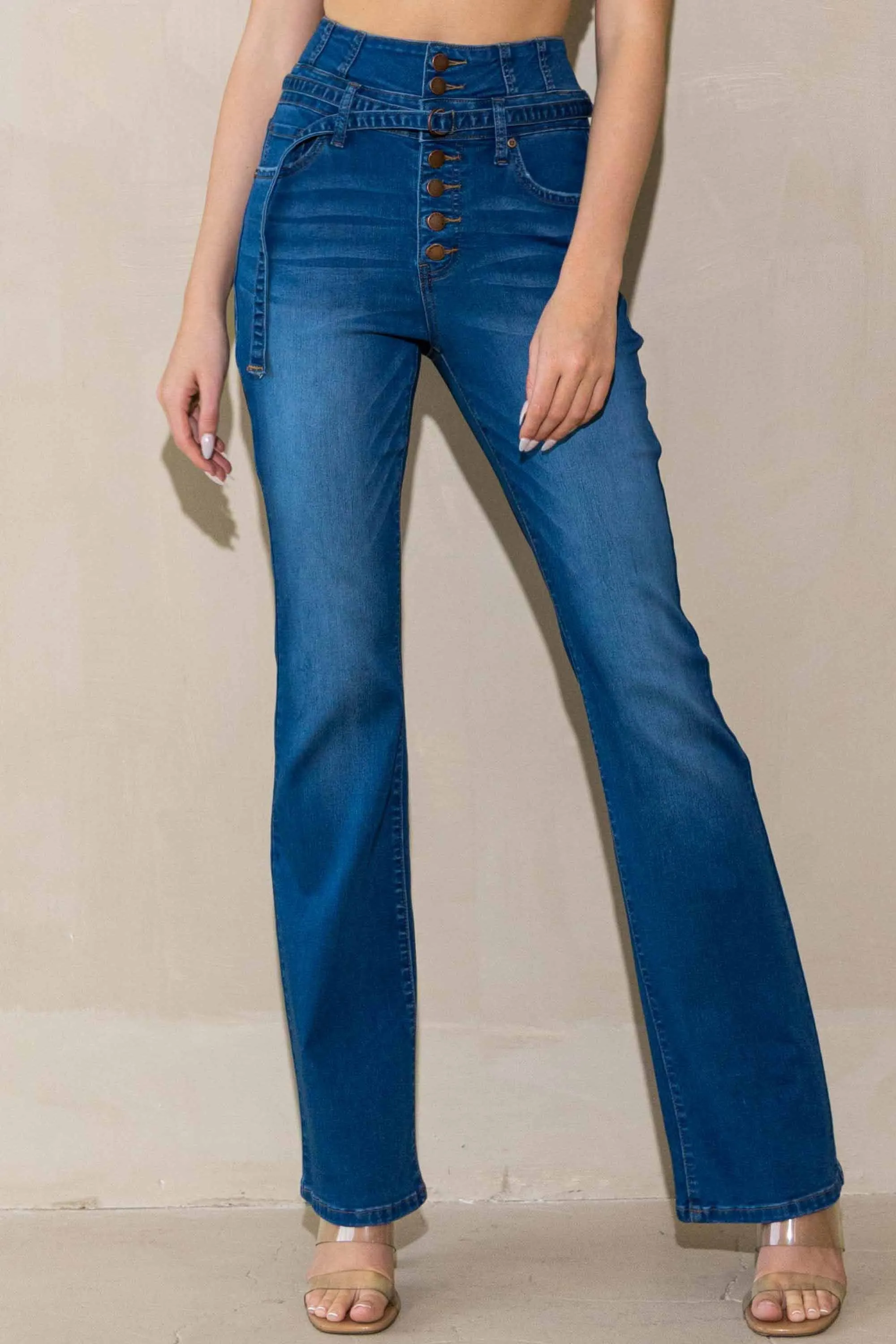 Button Fly Bootcut Jeans