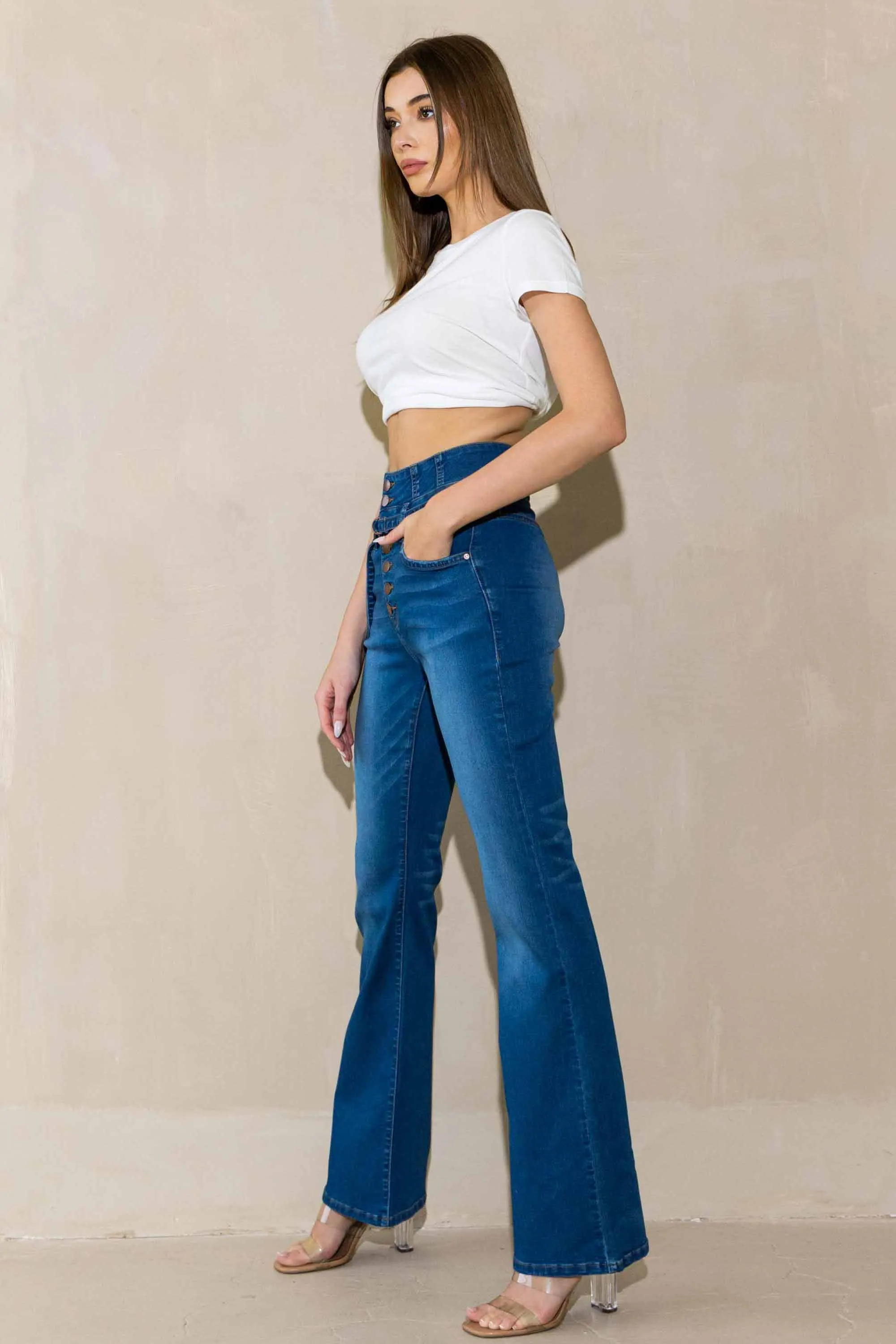 Button Fly Bootcut Jeans